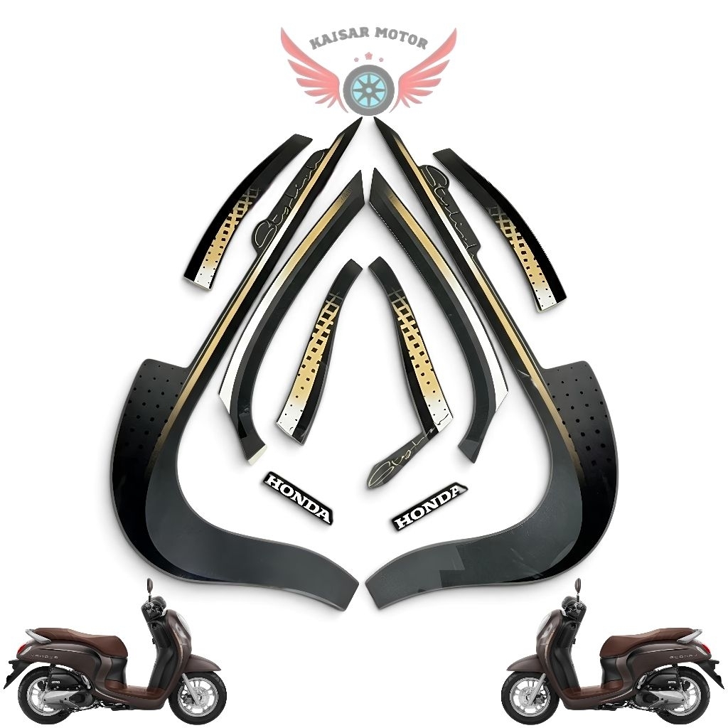 Striping Scoopy Keyless 2023 Stylish Brown Kwalitas Original
