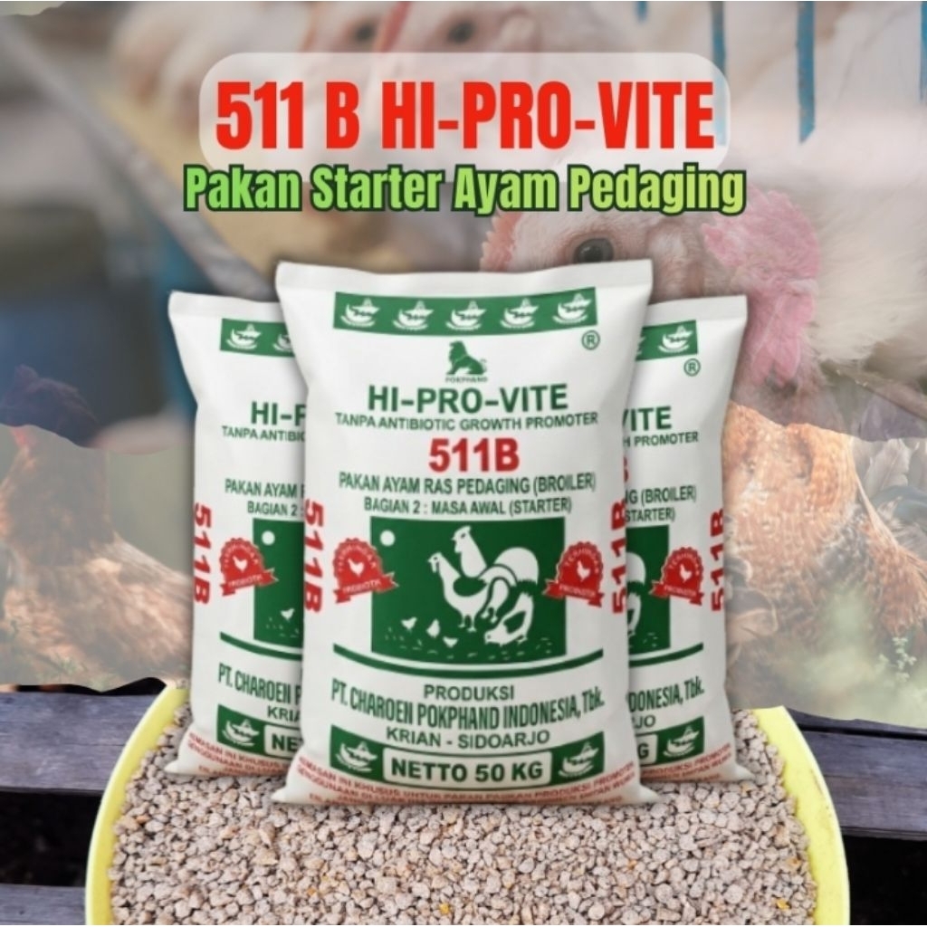 Pur Ayam 511 Bravo untuk Percepat Pertumbuhan Anak Ayam Kemasan 10 Kg