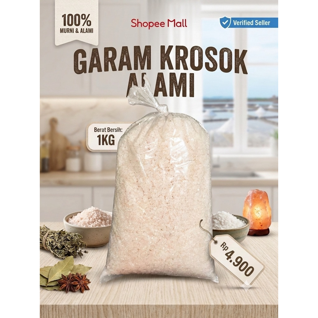 Garam Krosok Alami 10 kg & 5 Kg/ Garam Laut Kasar / Garam Ikan, Tanaman, & Terapi Rendam Kaki