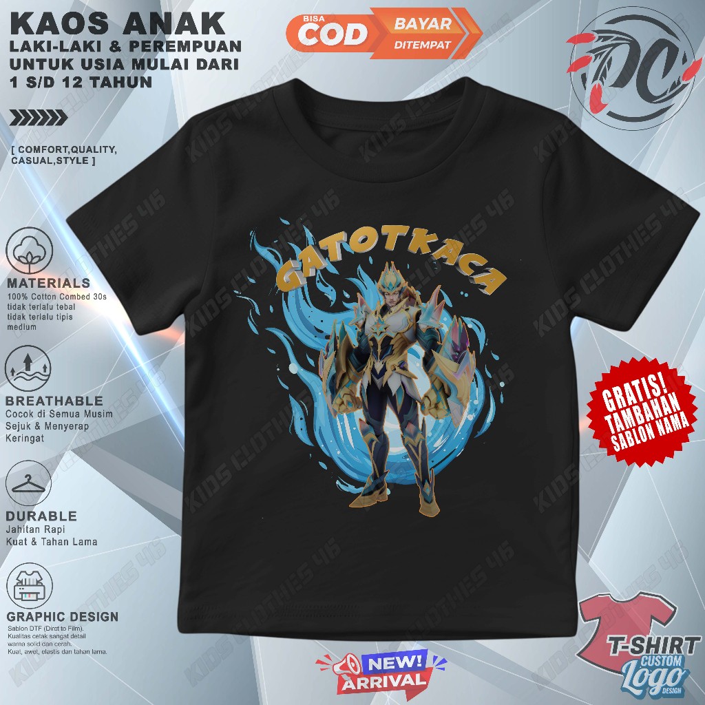 Kaos Anak Tshirt Anak Pakaian Anak Laki-Laki & Perempuan Design Logo Custom Skin Gatotkaca