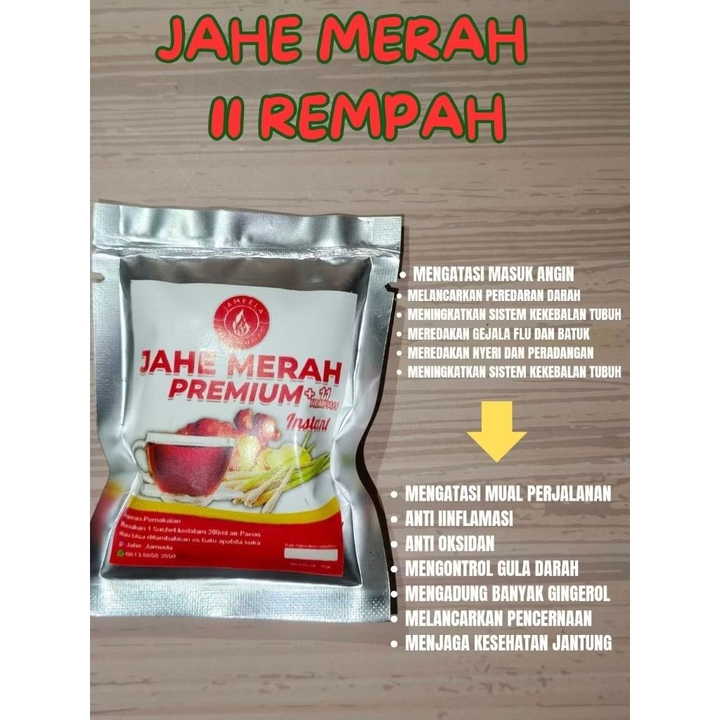 Jahe merah instan sachet | Jahe merah | Jahe merah sachet | Jahe rempah | jahe merah sekali seduh