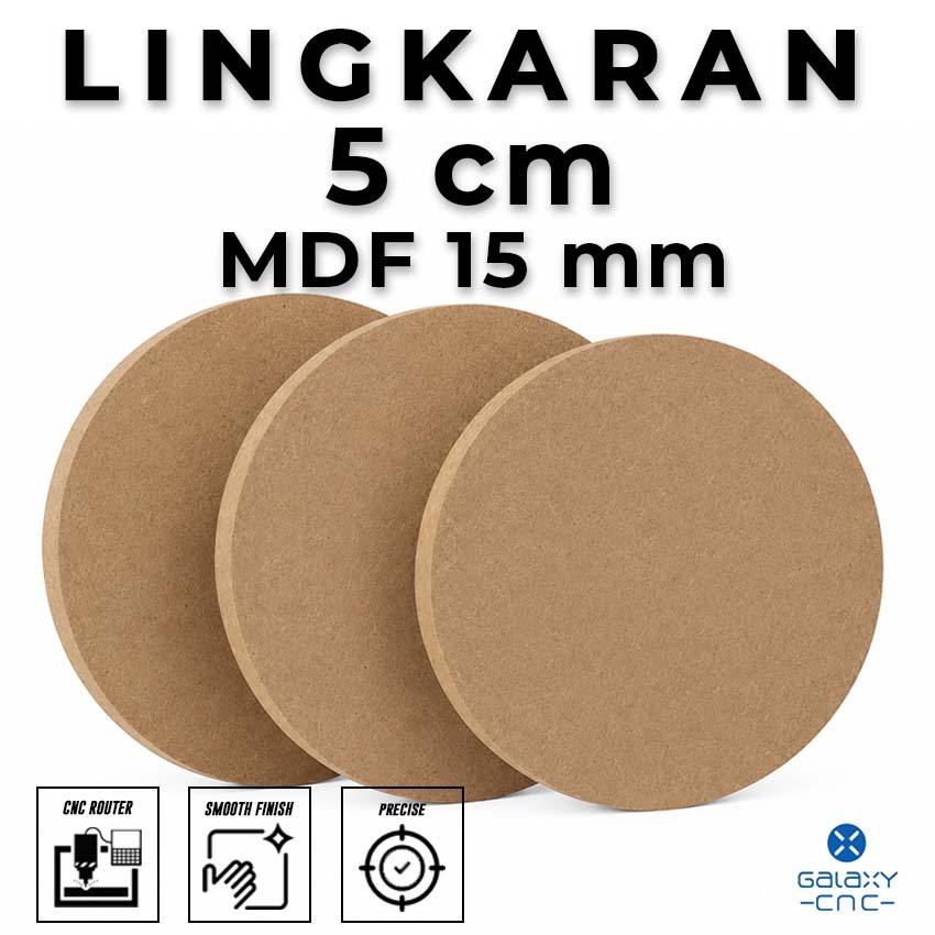 Lingkaran 5 cm - MDF 15 mm - MDF board / papan MDF kayu