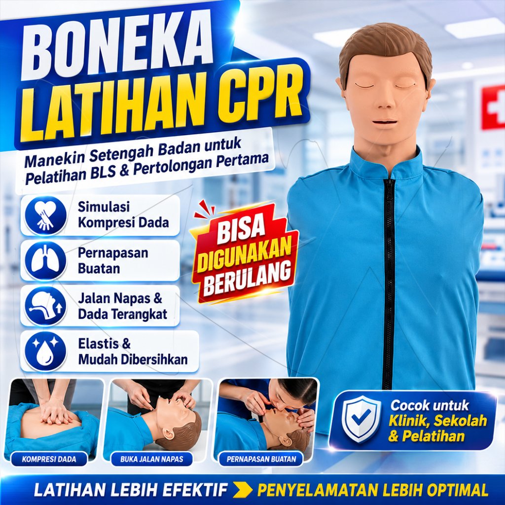 Manikin CPR Dewasa Phantom CPR Boneka CPR / Manikin RJP Phantom RJP  Alat Peraga Manekin Dewasa CPR 