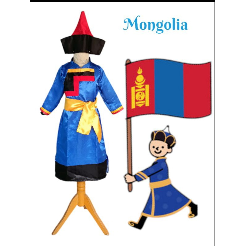 Mongolia Boys/Baju Negara Size Anak Dan Dewasa/Kostum Benua Asia/Traditional Costume Of Mongolia