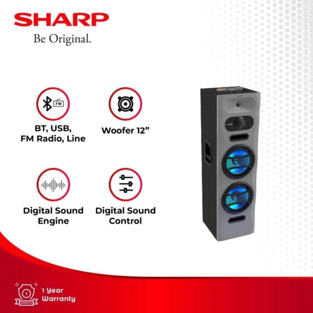 Sharp Active Speaker CBOX-PROX22UBB PRO X Series / 3 Way Speaker CBOXPROX22UBB Pro X Series Grey 220