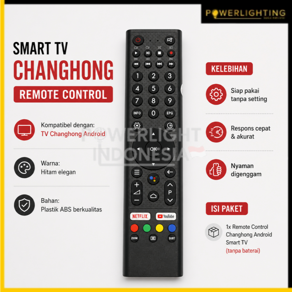 Remote TV Changhong Android Smart Seri TV Changhong