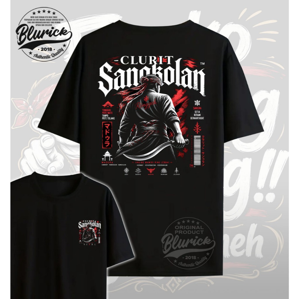 KAOS PRIA MADURA CLURIT SANGKOLAN, COTTON COMBET 24S, NYAMAN DIPAKAI