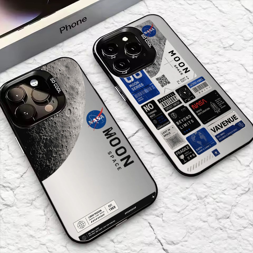 (SHPB80) Case IMD Design Custom NASA Moon Space Untuk Handphone Apple Iphone 6 7 11 12 13 14 15 16 1