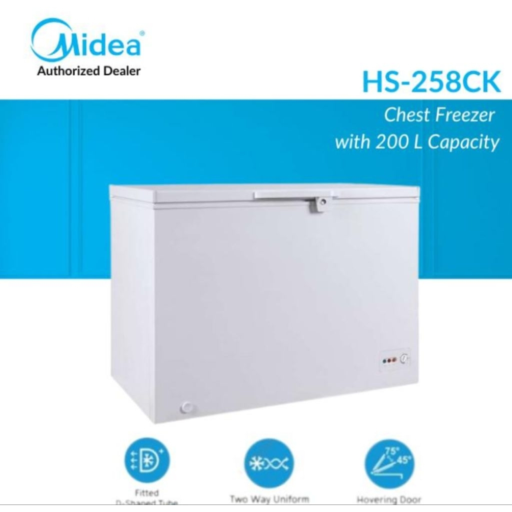MIDEA HS-258CK CHEST FREEZER BOX 200 LITER HS 258 CK Garansi Resmi