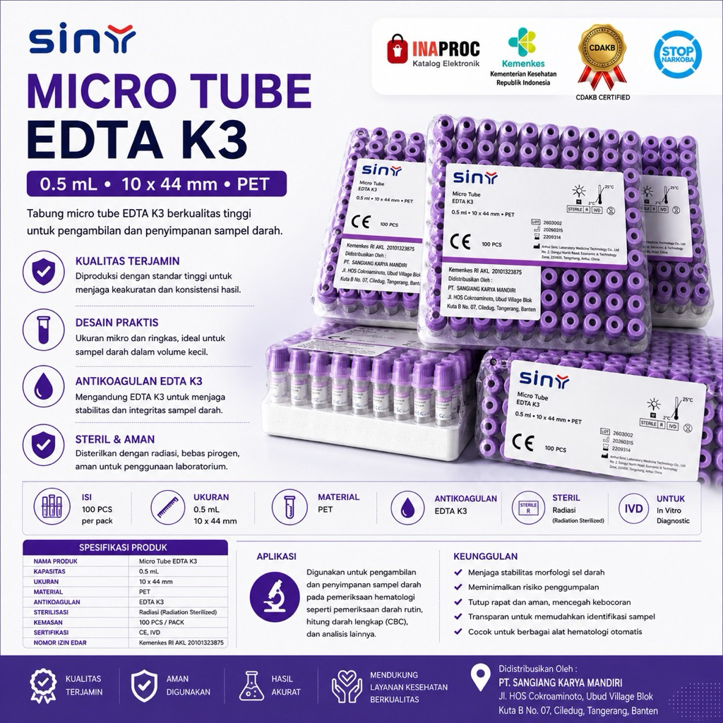 Tabung Microtube Edta 0,5ml murah berkualitas