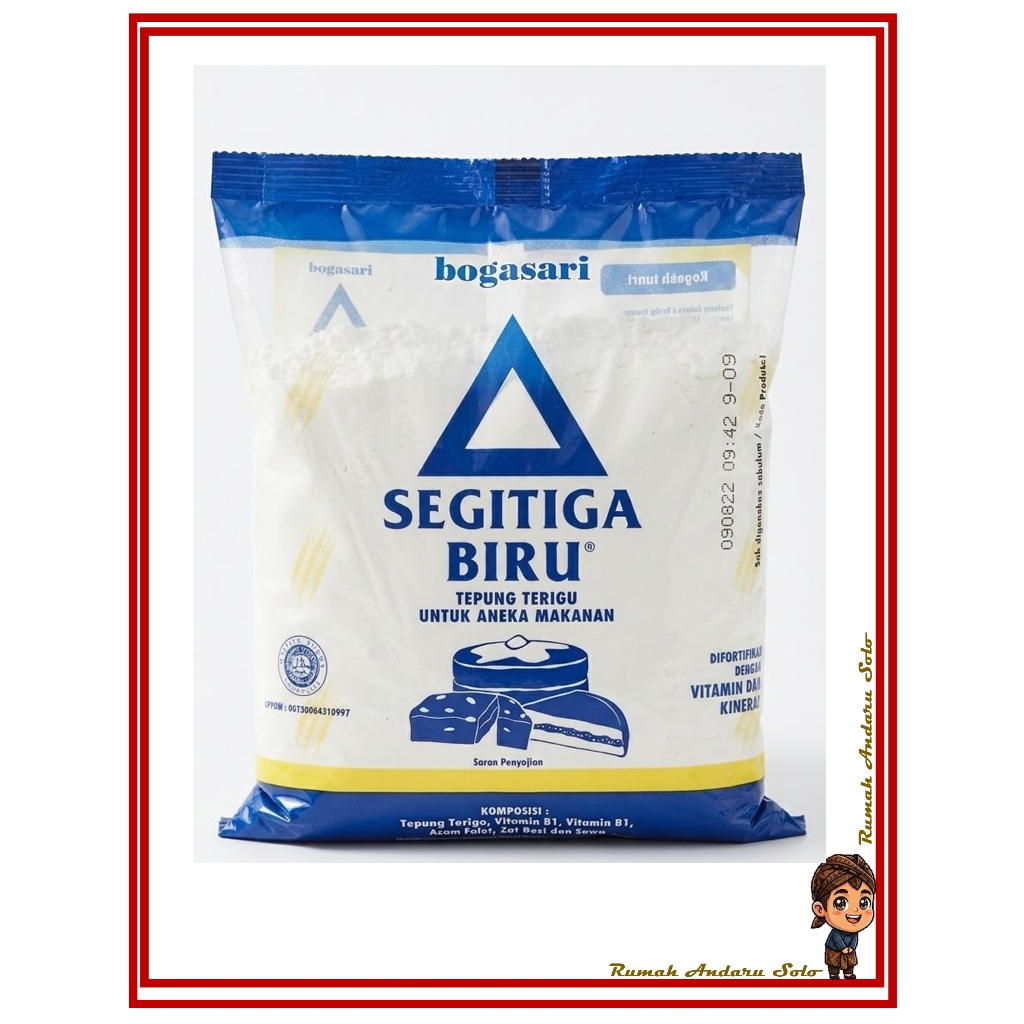 Tepung Terigu Segitiga Biru 500 gr / Tepung Segitiga / Tepung Terigu