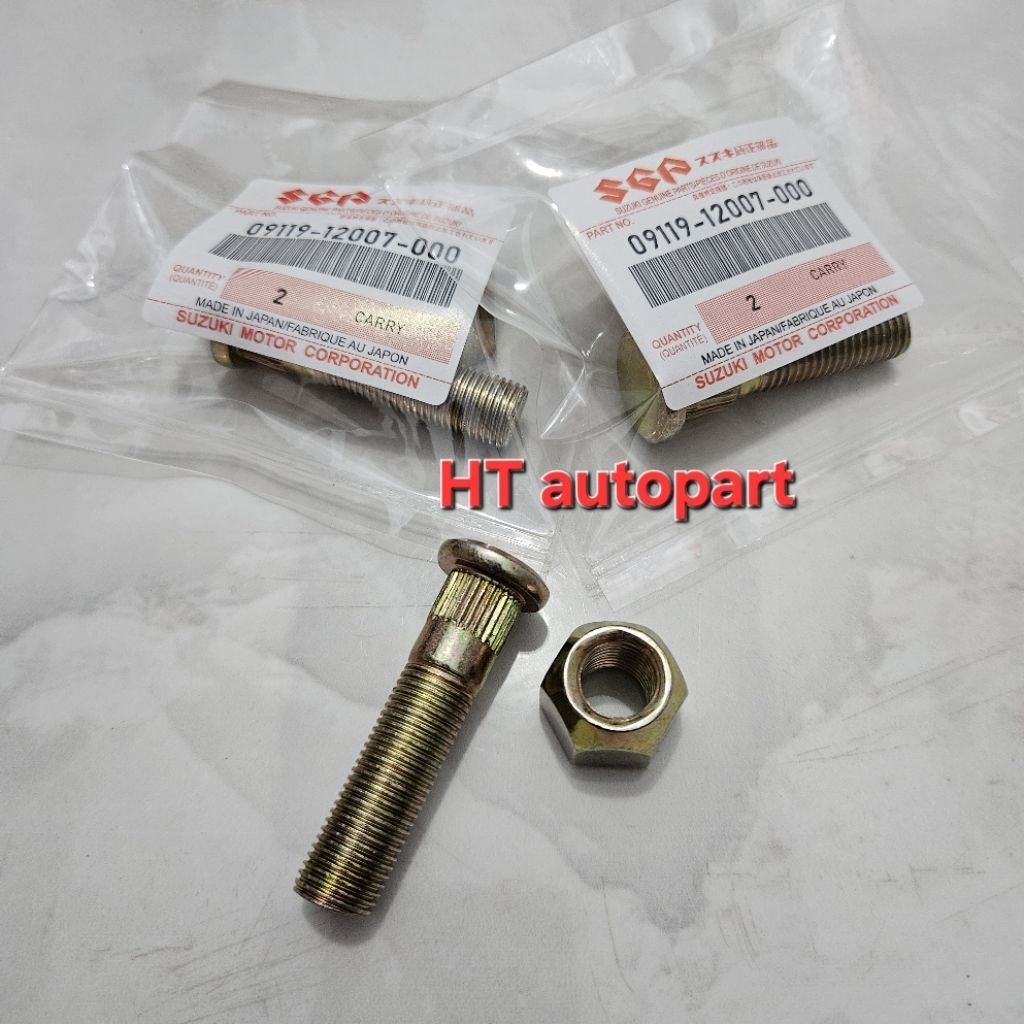 HUB BOLT LONG / BAUT RODA PANJANG FUTURA / CARRY / ST100 / EXTRA / APV (KUNING)