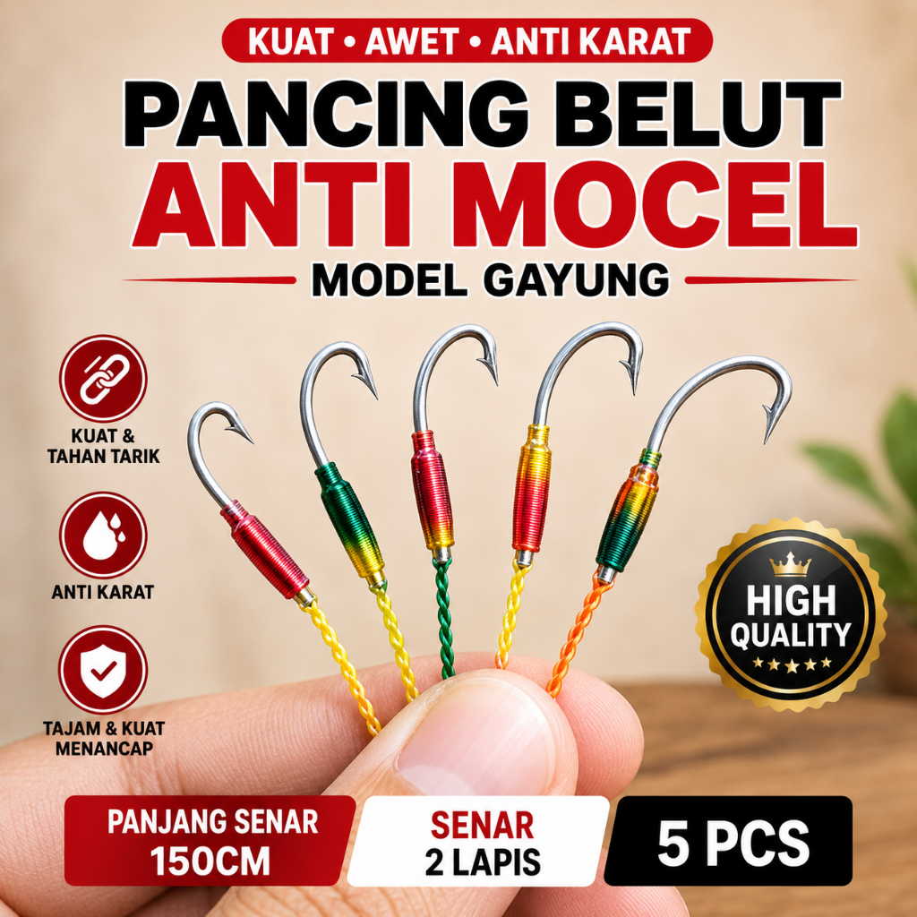 Kail Pancing Urek Belut sawah Bahan Baja Siap Pakai Model Gayung