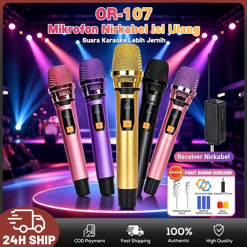 <KK> OR-107 Microphone Wireless Digital Ganda Profesional/Mikrofon Bluetooth Profesional MIC OR-107 