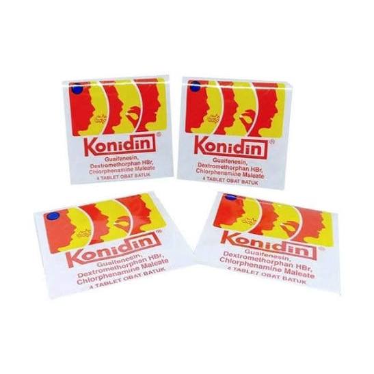 Konidin Tablet - Meredakan Batuk & Flu, Obat Batuk Dewasa & Anak, 1 Strip Isi 4 Tablet