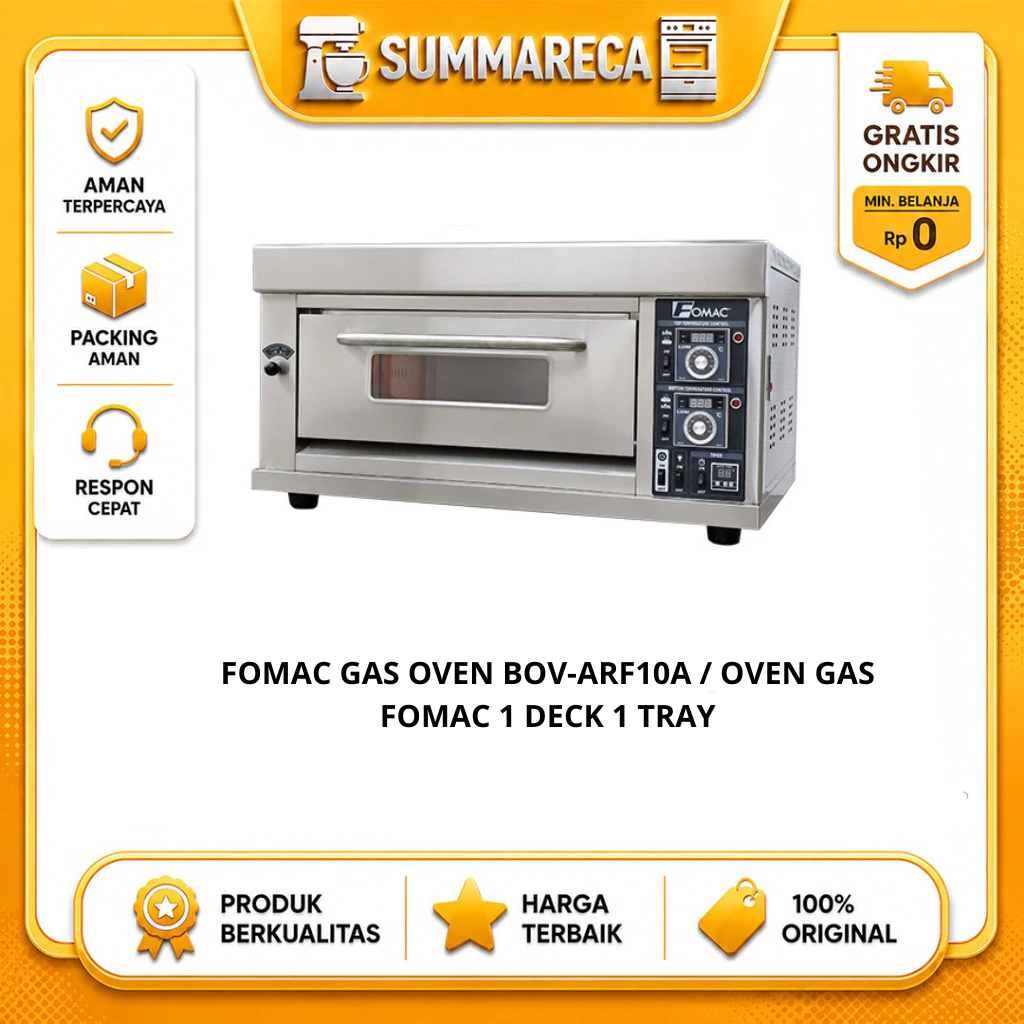 FOMAC Gas Oven BOV-ARF10A / Oven Gas FOMAC 1 Deck 1 Tray