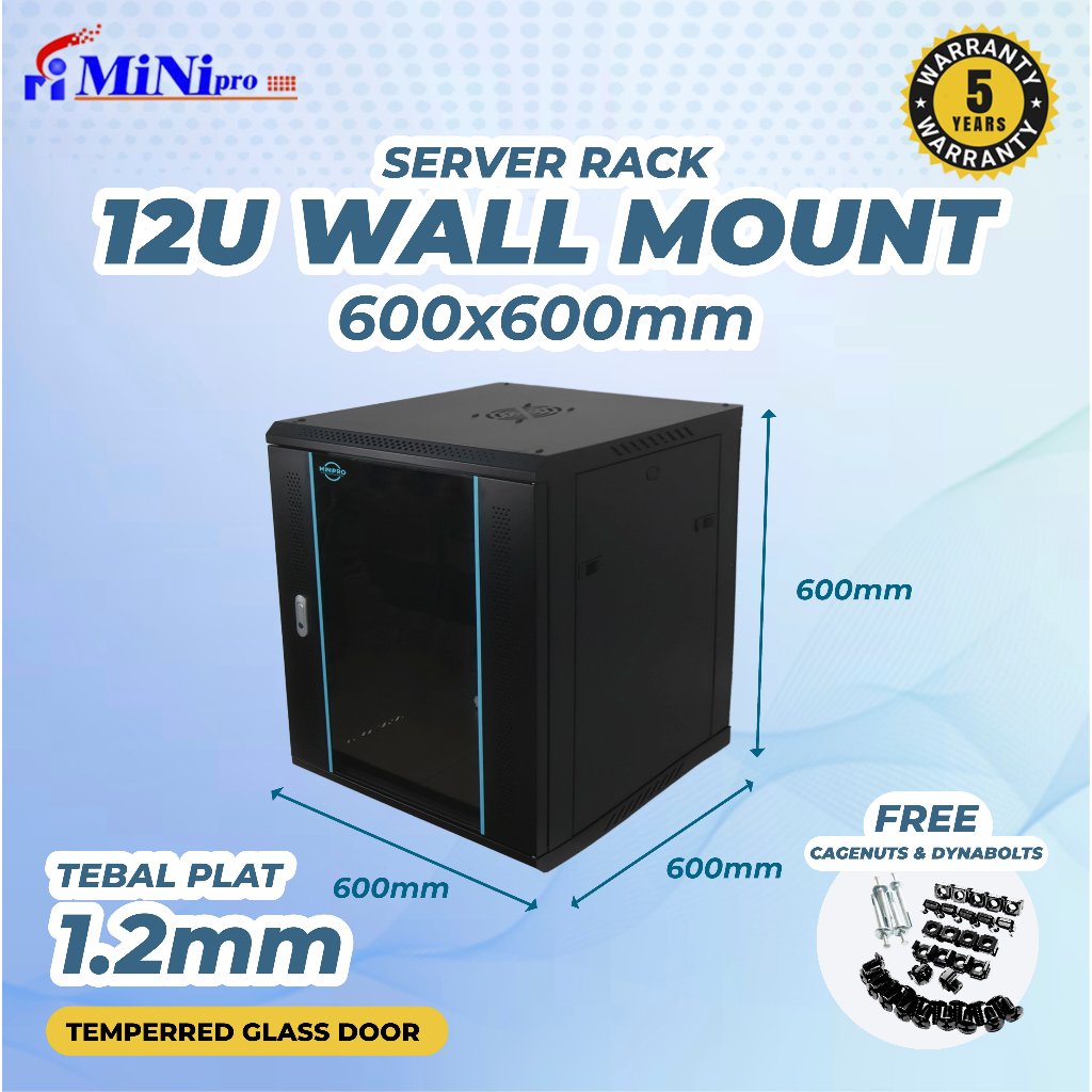 Minipro Rack Server 12U 600x600mm Wall Mount Rack