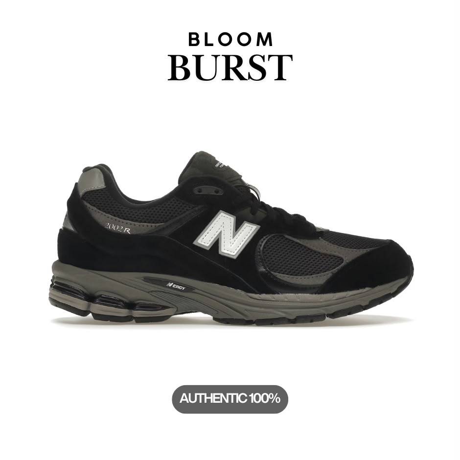 New Balance 2002r Black Dark Grey White