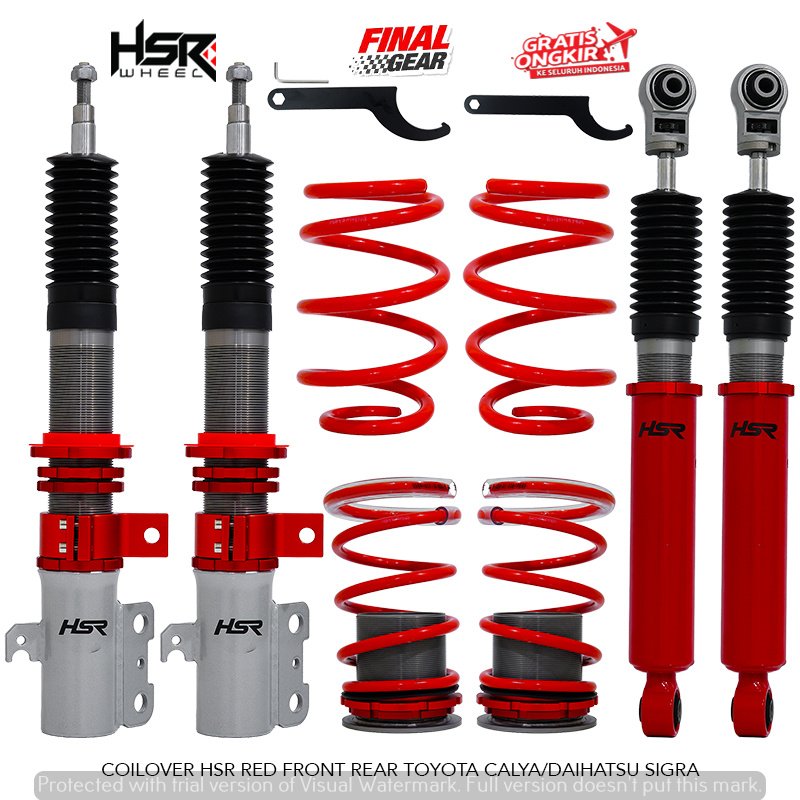 COILOVER HSR RED FRONT REAR TOYOTA CALYA/DAIHATSU SIGRA (CB15)