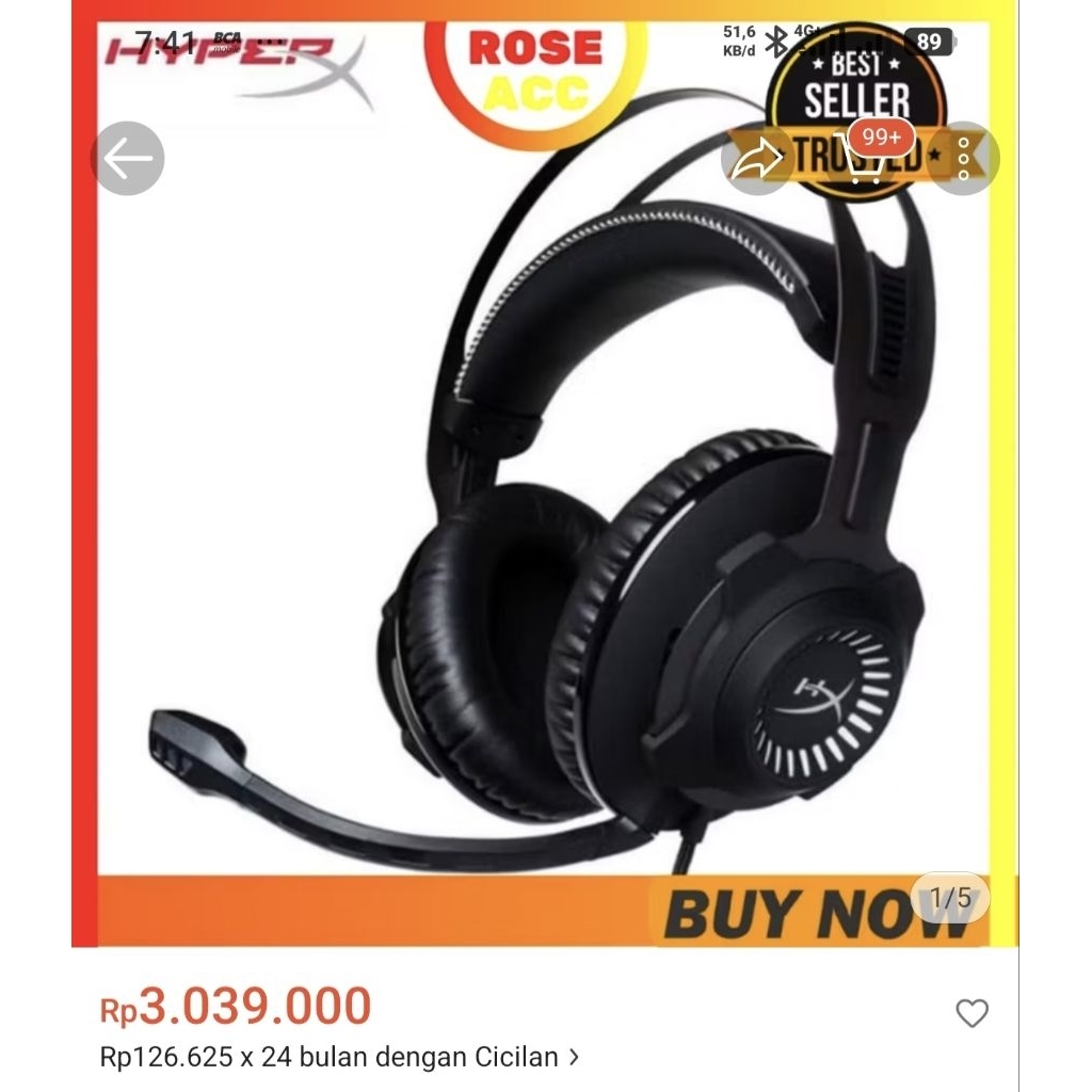 Headset Gaming Kingston Gaming Headsetwith Dolby 7.1 Surround Sound