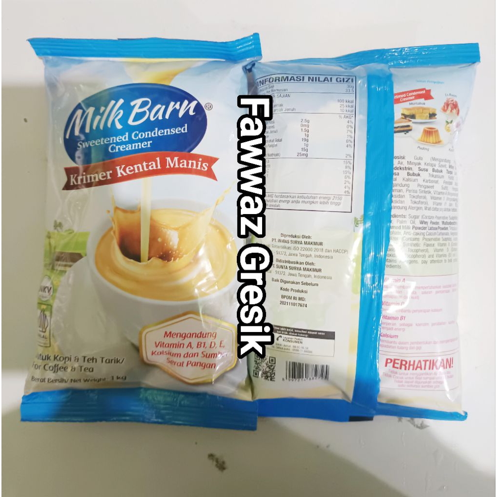 Milk Barn Krimer Kental Manis 1Kg / Susu Krimer Kental Manis Milk Barn 1 Kg