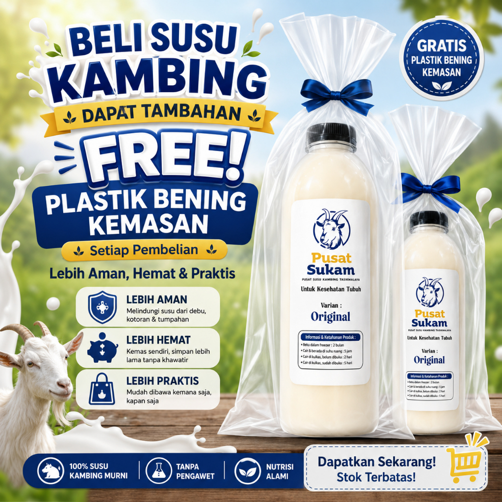 Tambahan Free Plastik Packing Bening - Susu Kambing & Kefir