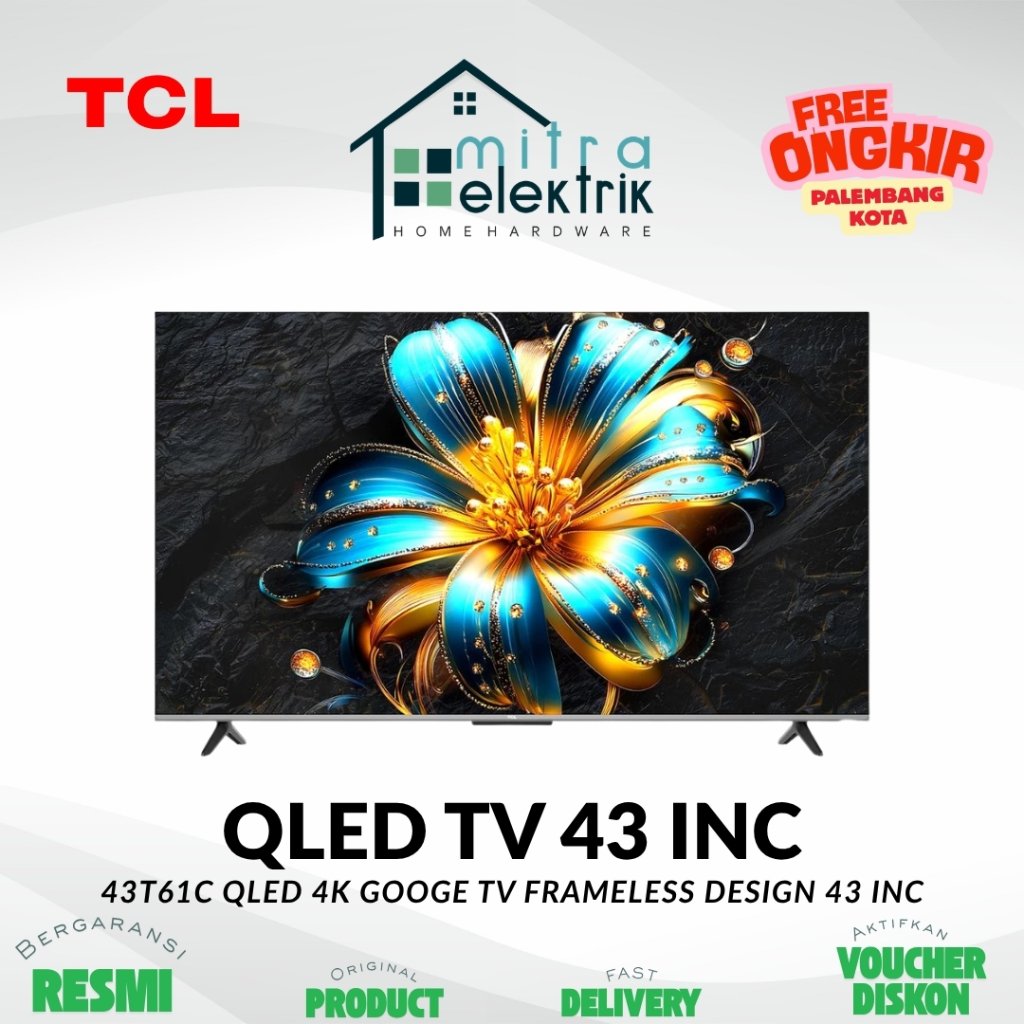 LED TCL 43T61C QLED 4K TV 43 Inc Bezel-less Google TV