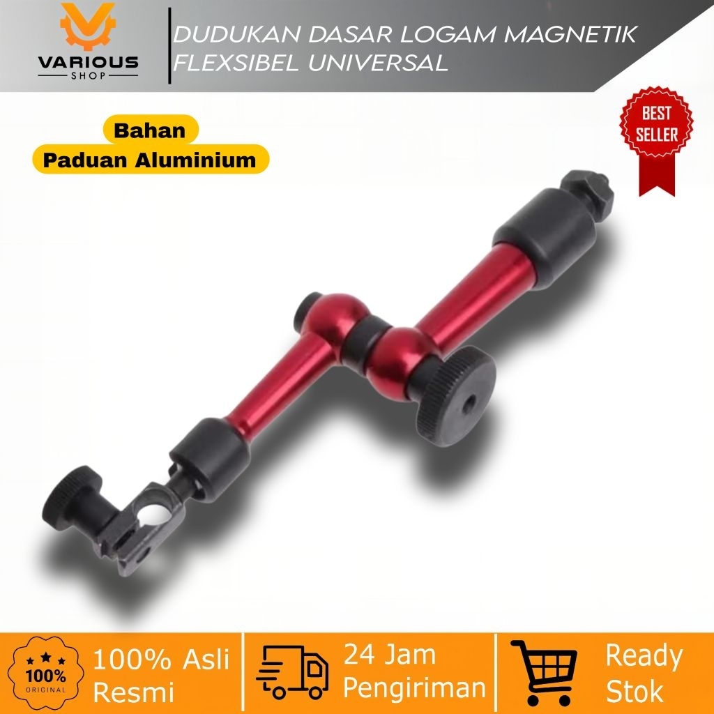 Dudukan Dasar Logam Magnetik Fleksibel Universal untuk Alat Pengukur Dial Lengan Fleksibel Indikator