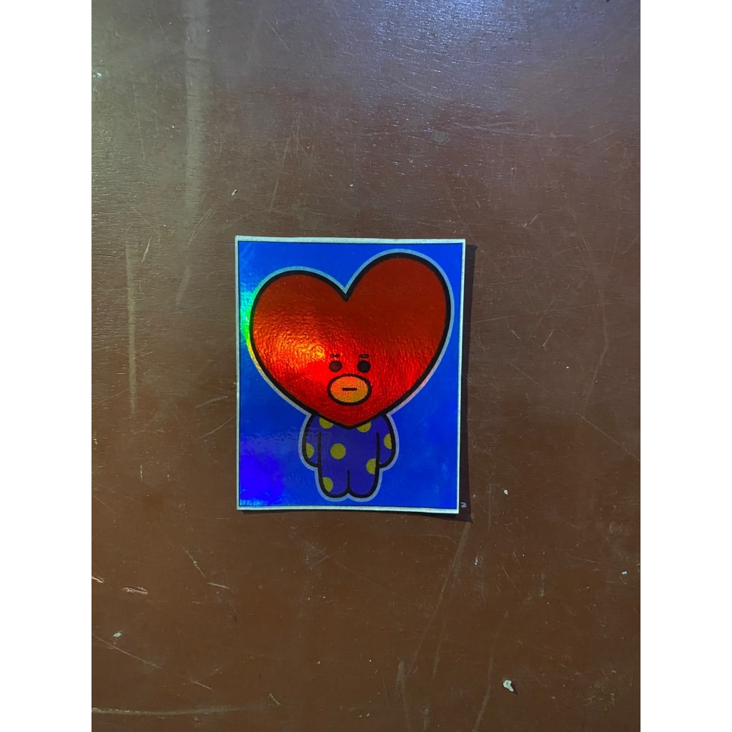 Stiker Tata BT21 Hologram Vinyl Waterproof Aksesoris Laptop Helm Motor Mobil