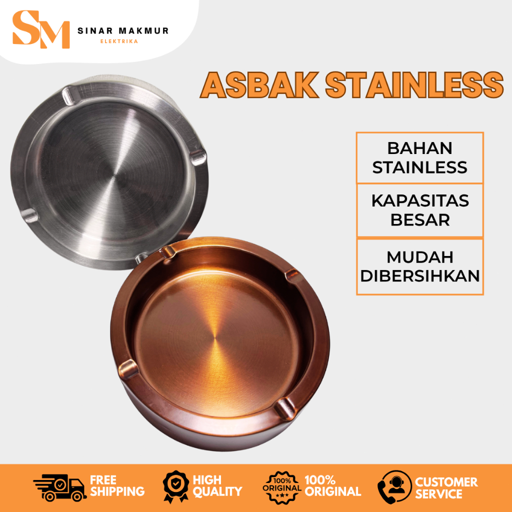 [Stainless Steel] Asbak Ukuran Besar Material Stainless Tebal