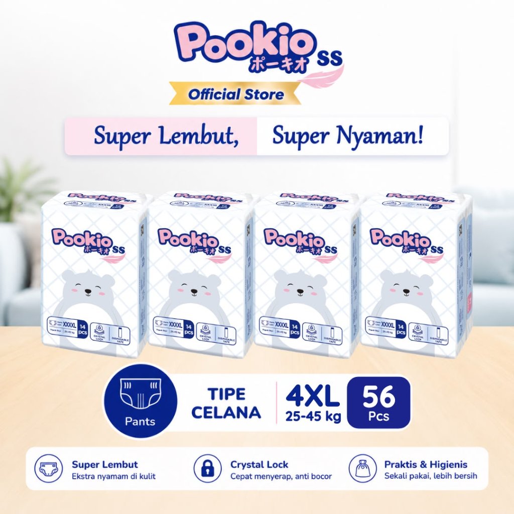 Pookio SS Popok Anak XXXXL14 Pants (4 Bag)