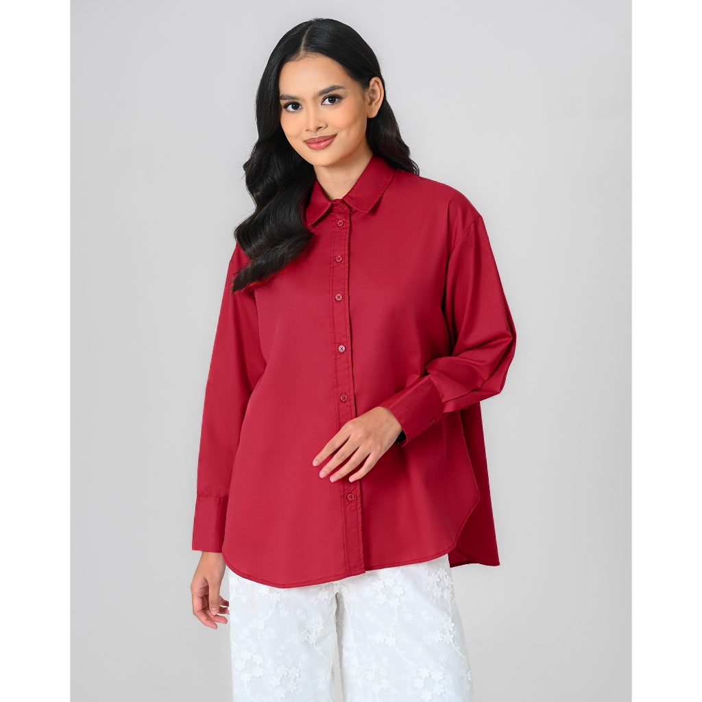 Geulis.id PIPER SHIRT BRIGHT SERIES  / KEMEJA KERJA ANTIKUSUT / ATASAN KERJA / KEMEJA WANITA POLOS L