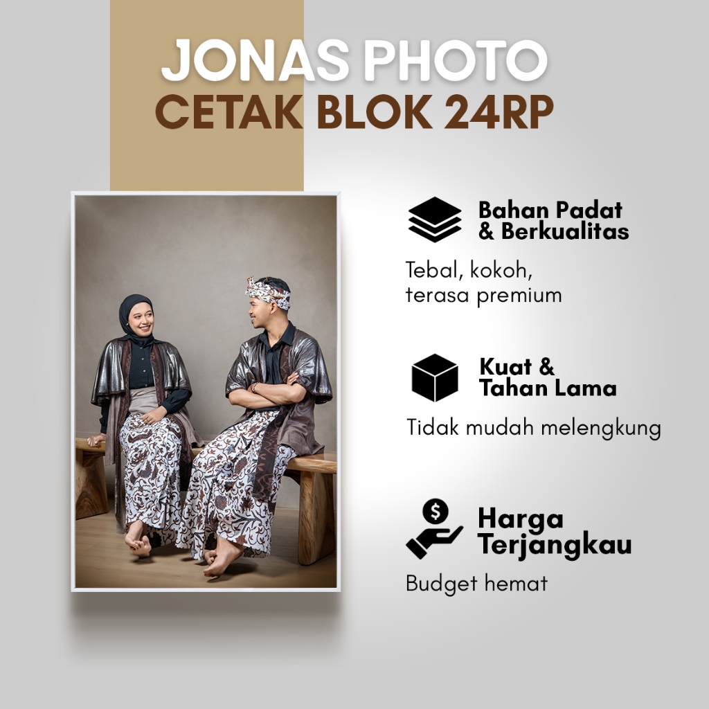 Paket Cetak Foto/Photo + Bingkai/Frame Blok 24RP Premium hasil berkualitas - JONAS