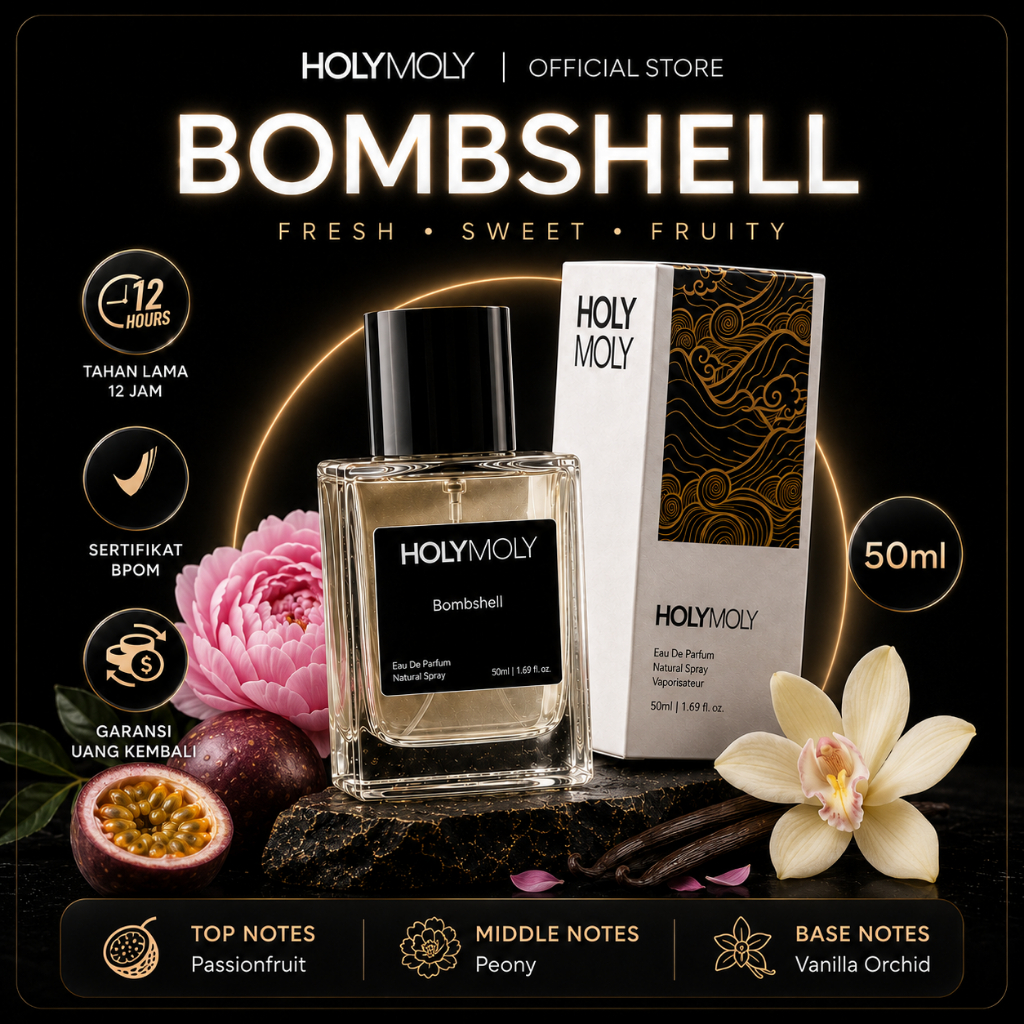 Holymoly - Bombshell Parfum Wanita Aroma Fresh Sweet Fruity