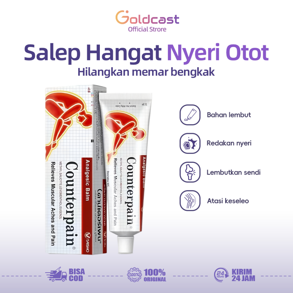 [ORI Beli 2 Gratis 1 ] EXP:2028&COD Counterpain Cream Counterpain 120gr Untuk Meredakan Nyeri Otot T