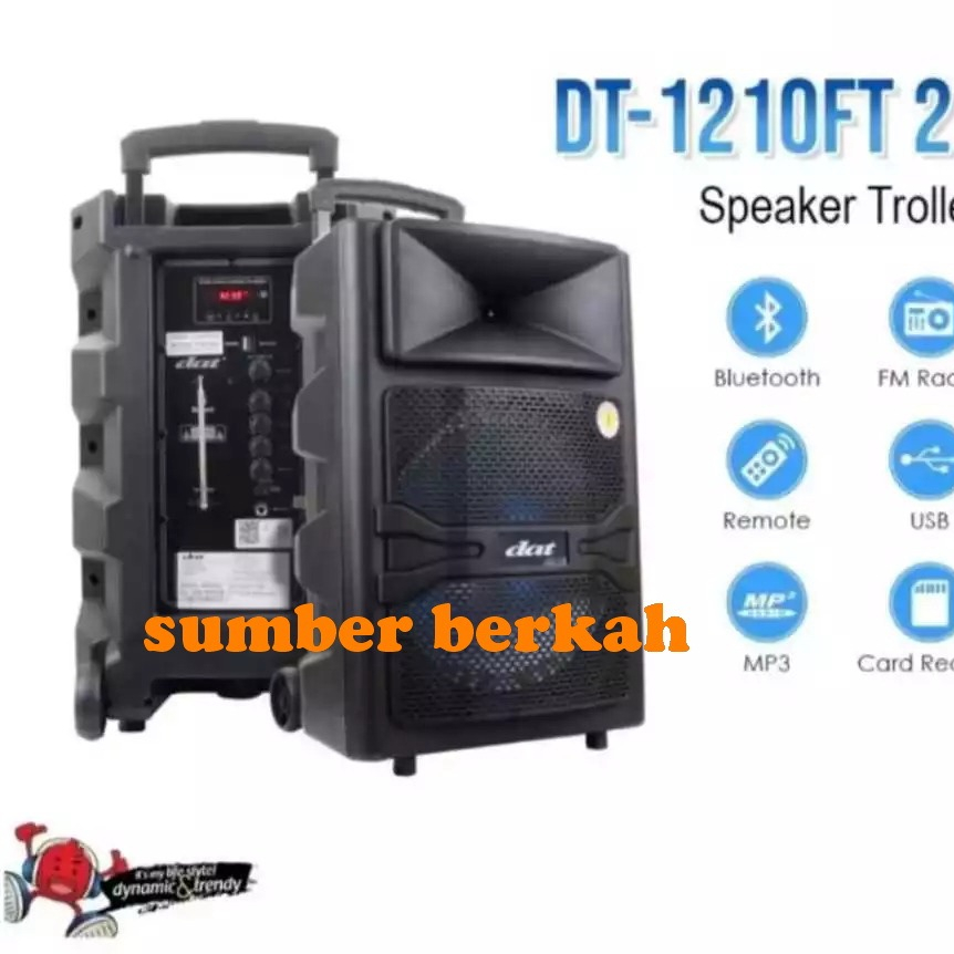 SPEAKER PORTABEL WIRELESS DAT DT1210TF DAT DT1210 FT DAT DT 1210FT NEW MODEL MIC CAS