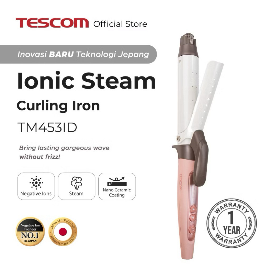 NEW TESCOM IONIC STEAM CURLING IRON