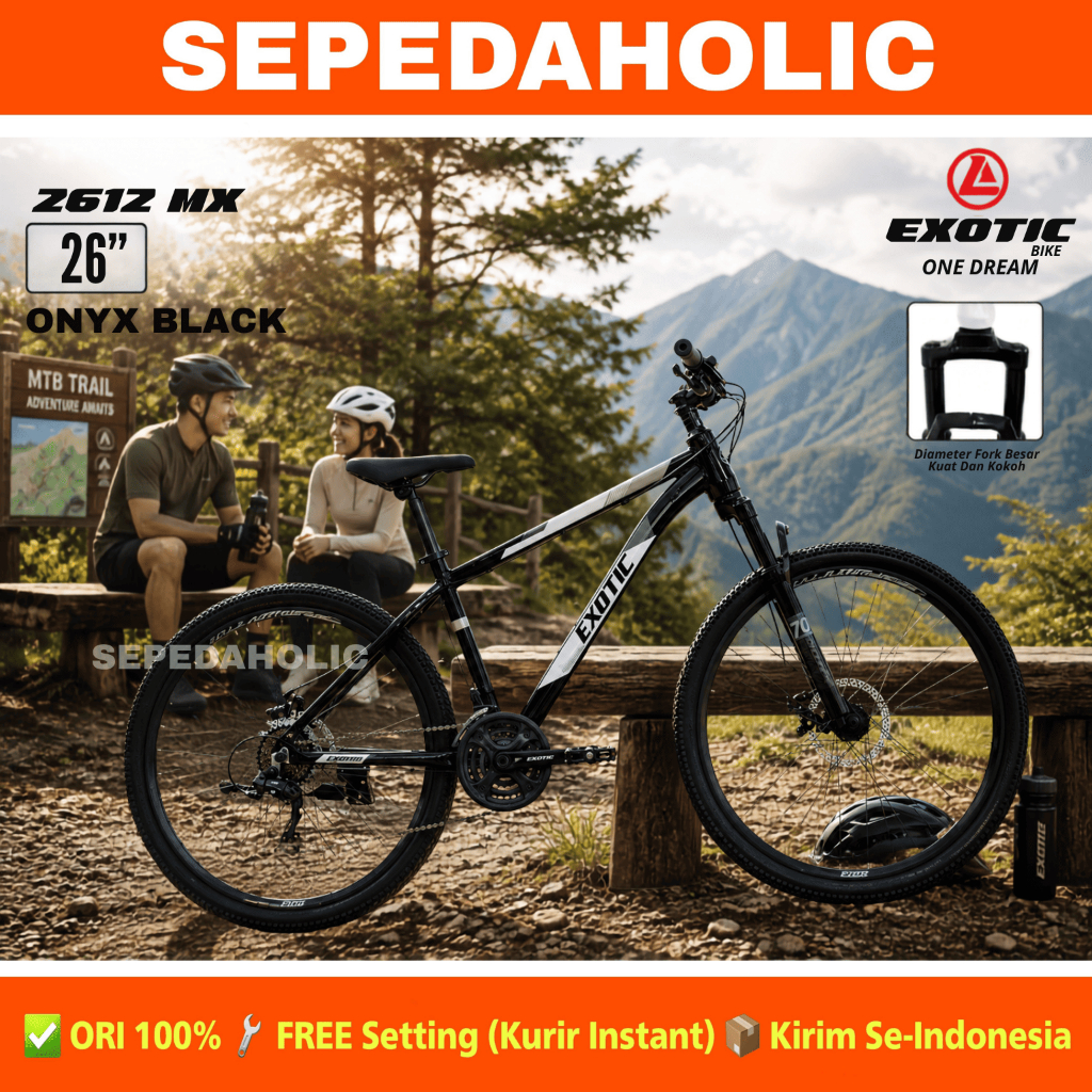 [SALE] Sepeda Gunung MTB EXOTIC ET 2612 MX AM DK BY PACIFIC Ukuran 26 27.5 Inch Alloy Rem Cakram