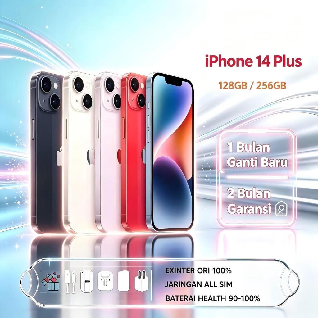 iPhone 14 14plus 512GB/256GB/128GB Second  Mulus Ex Inter Original