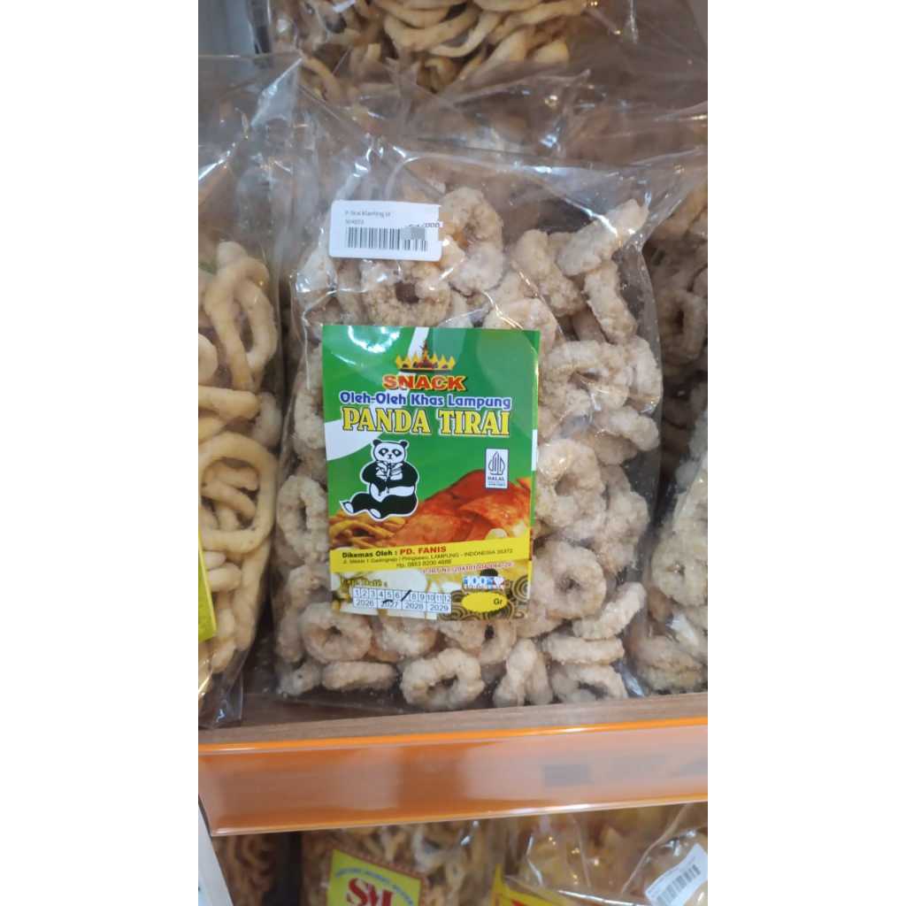 Snack Panda Tirai Oleh-Oleh Khas Lampung Bentuk Cincin Kering Kemasan Plastik