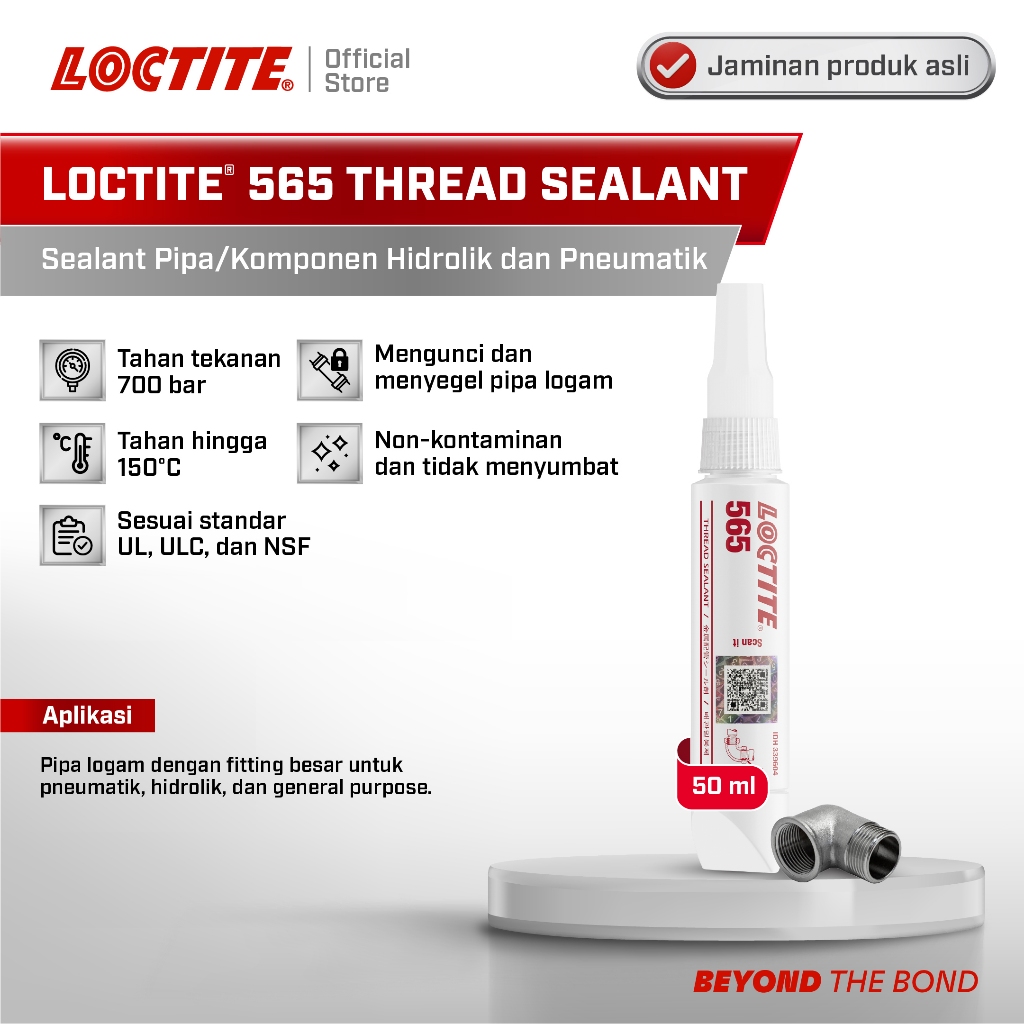 Henkel LOCTITE 565 Thread Sealant Lem Pipa Anti Bocor - 50 ml