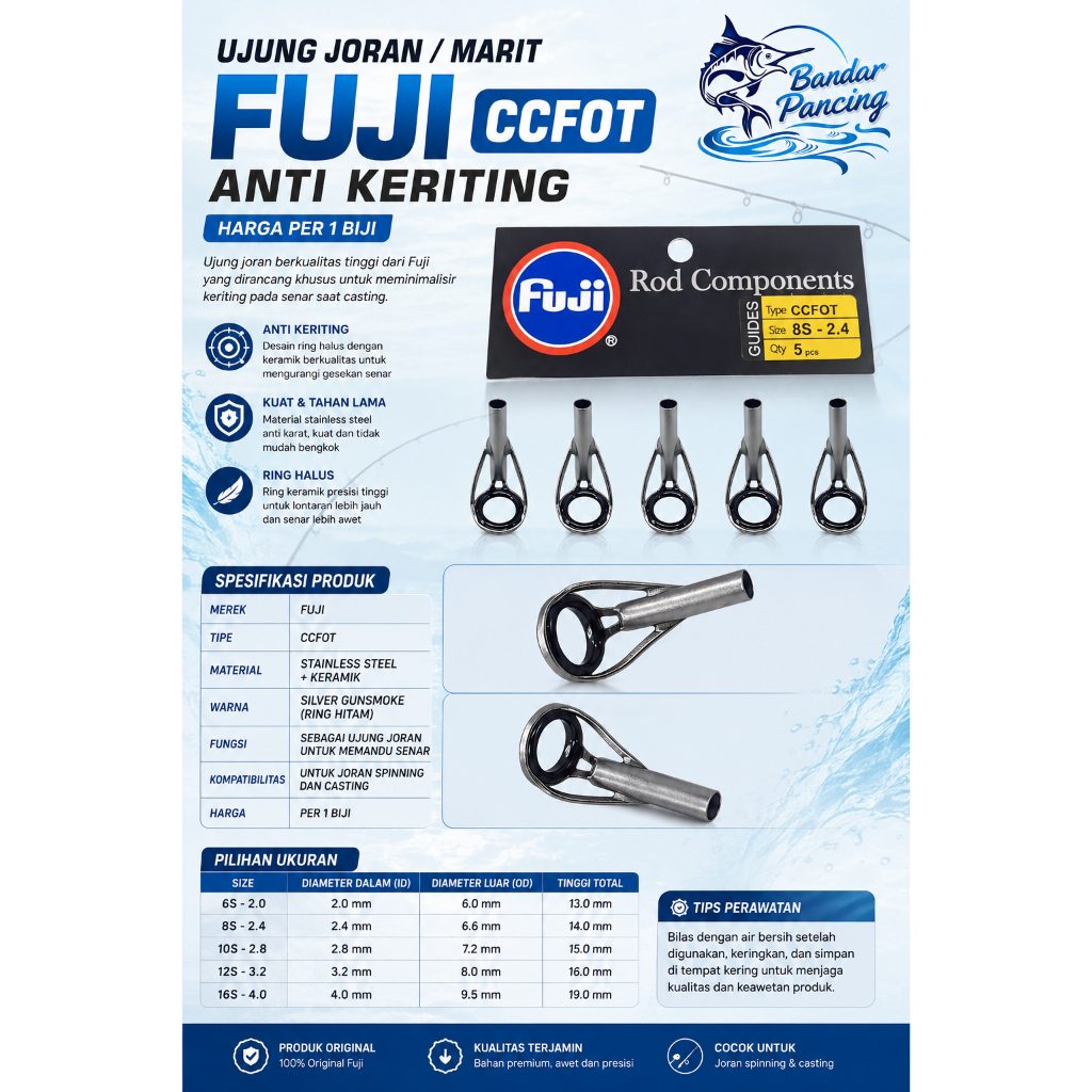 MARIT UJUNG JORAN/MARIT JORAN/FUJI ANTI KERITING HARGA PER 1 BIJI