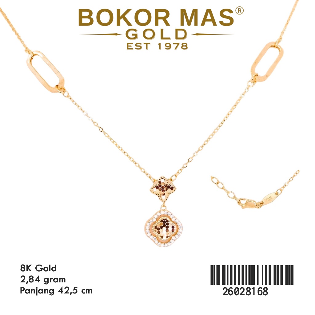 Kalung Liontin Bunga Emas 375 8k 26028168 - BokorMas Gold