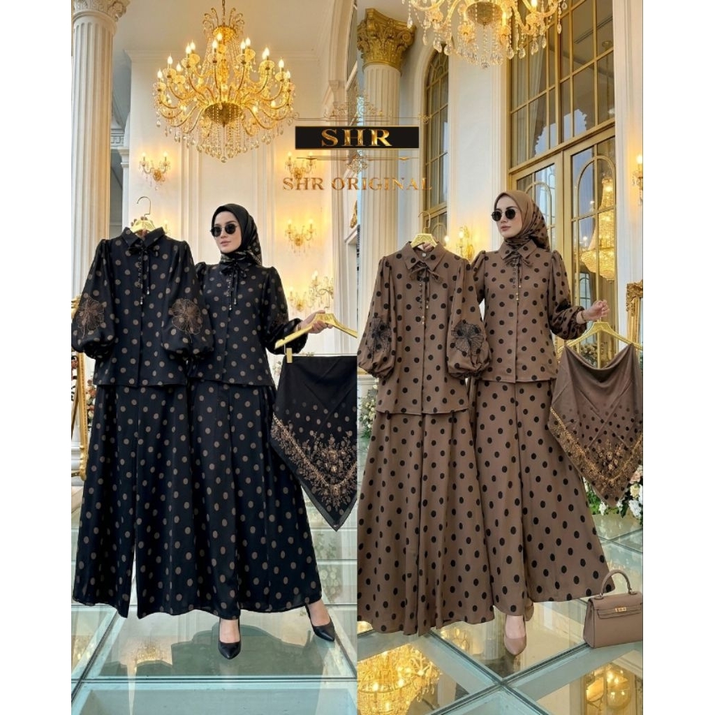 NEW SHR ORI READY SET KULOT POLAKDOT WOLPIS MARBELLA ORI SHR 100%