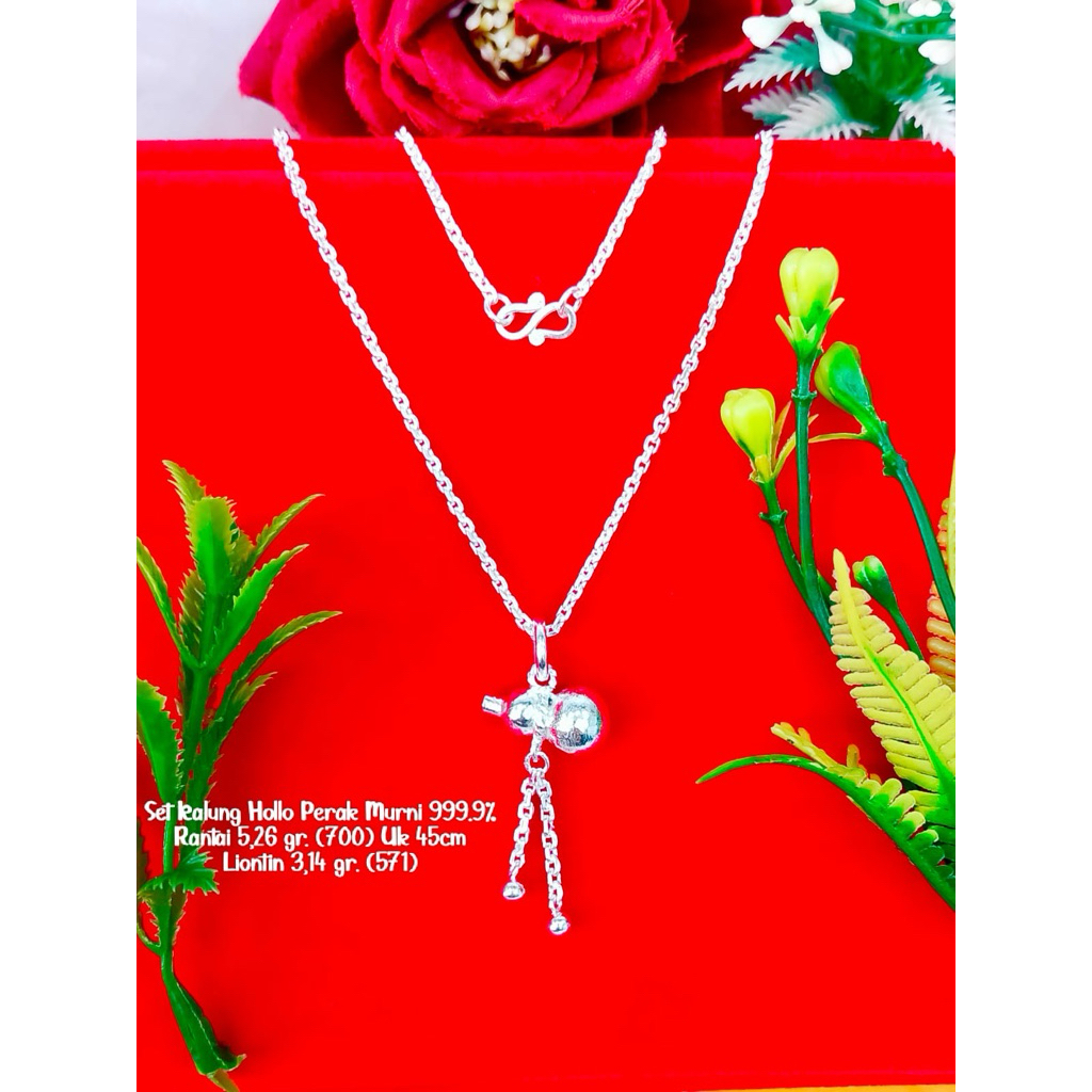 set kalung hollo perak murni 99,99%
