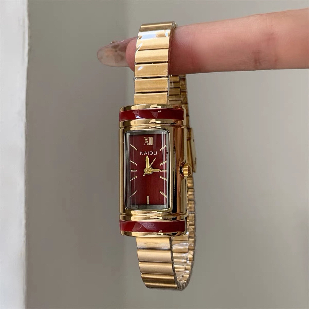 Jam Tangan Wanita Naidu Emas Desain Elegan Mewah Jam Cewek
