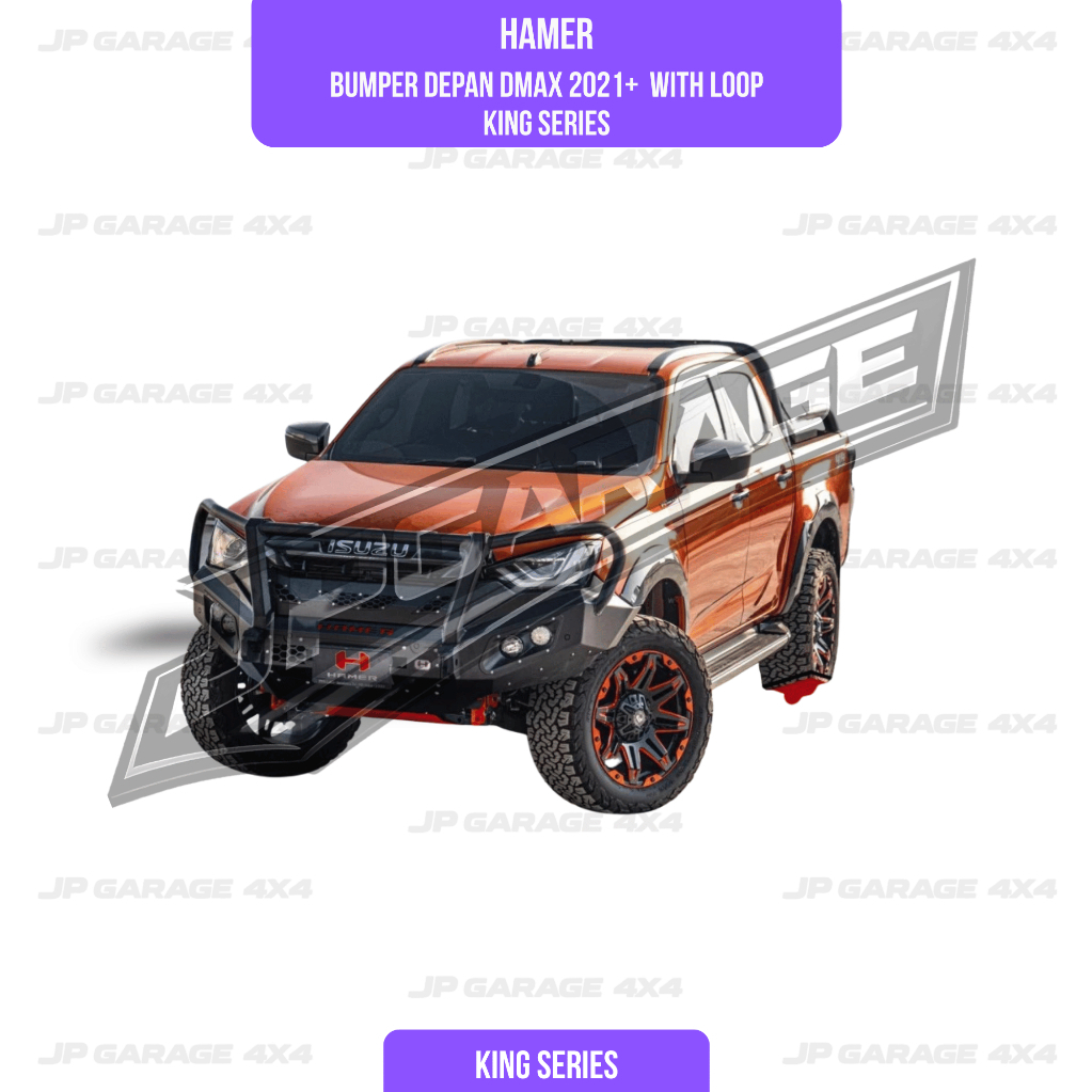 HAMER | Bumper Depan ISUZU Dmax Front Bumper with Loop HAMER KING SERIES PLUS ISUZU Dmax Bumper Depa