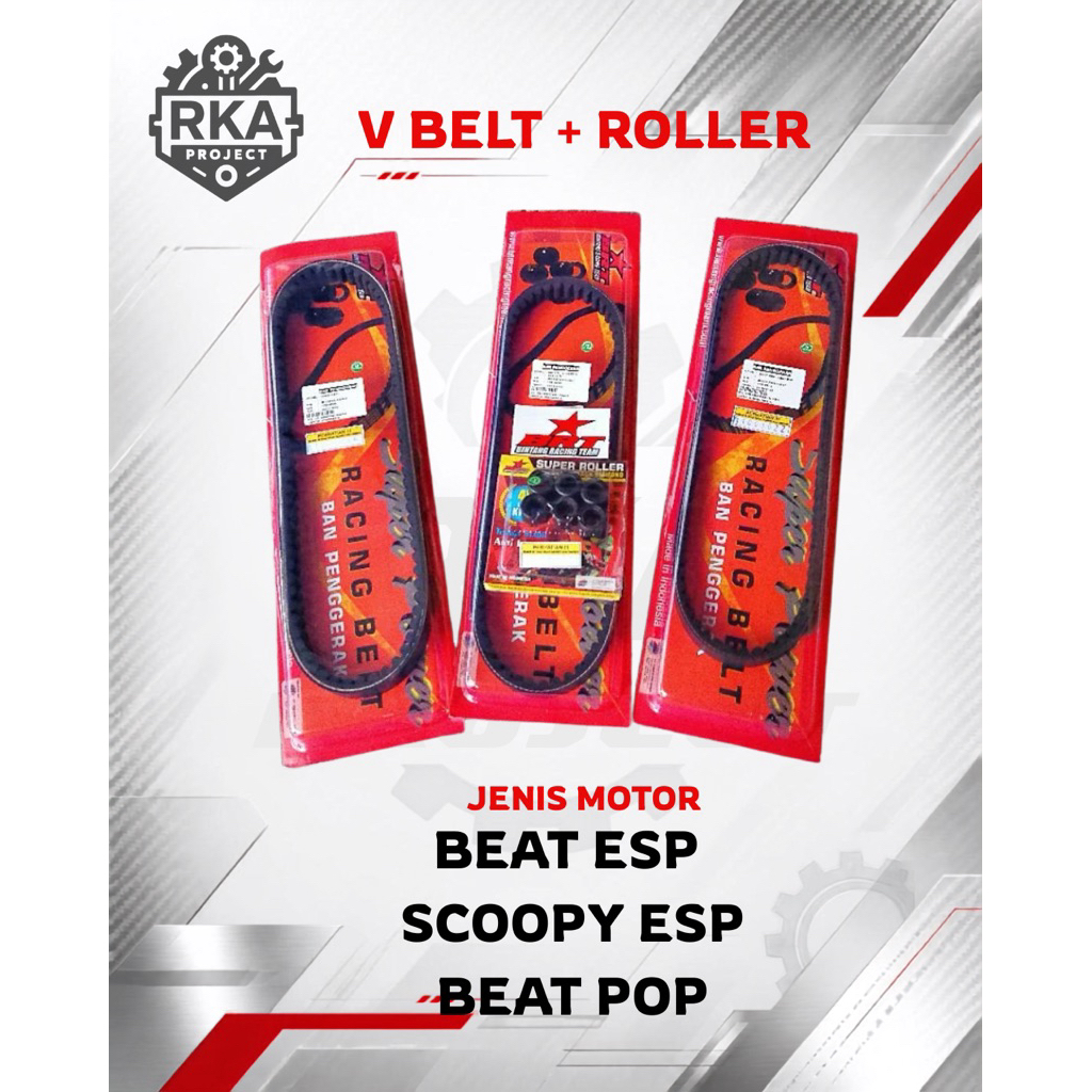 Van Belt Dan Roller Racing BRT Beat Fi Esp Scoopy Fi Esp Beat Pop V Belt Brt free Roller 6pcs