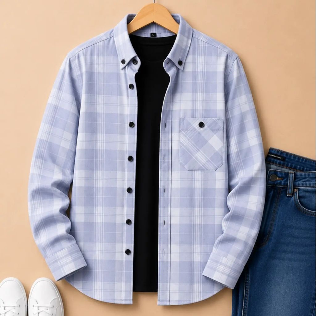 F2D Kemeja Flanel Dark Blue White Elegant Best Seller / flanel/hem pria/ flanel pria/ kemeja flanel/