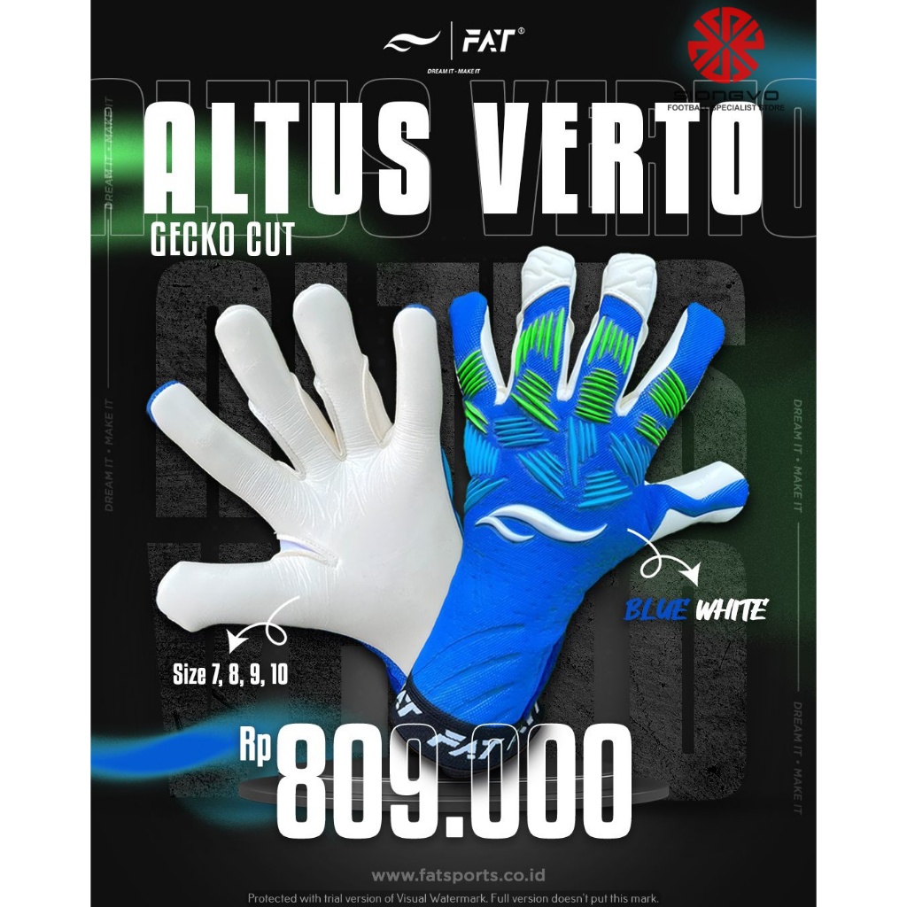 SARUNG TANGAN KIPER - FAT ALTUS VERTO GECKO NEGATIVE CUT FAT0826001